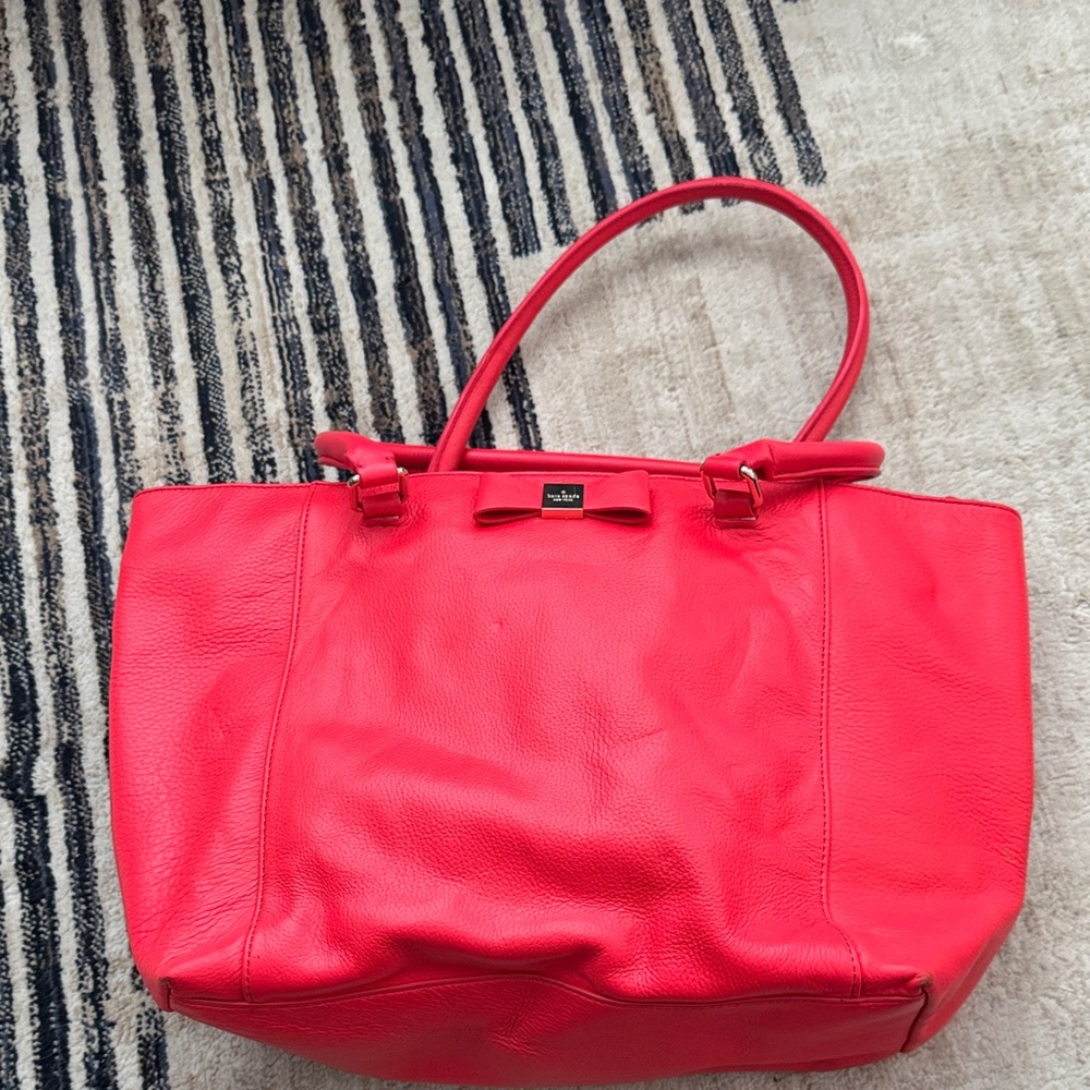 Kate Spade Red Tote Bag with Structured Design